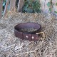 Cinturón cuero 3cm oro viejo - marrón oscuro
