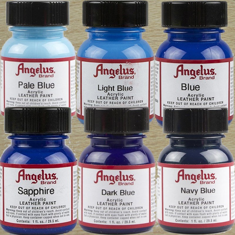 Angelus Edición Coleccionista Pintura acrílica para cuero para zapatillas,  personalizable, color azul UNC, 1 oz