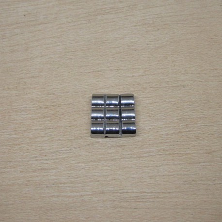Cierre mediacaña imán 3x4mm cromado
