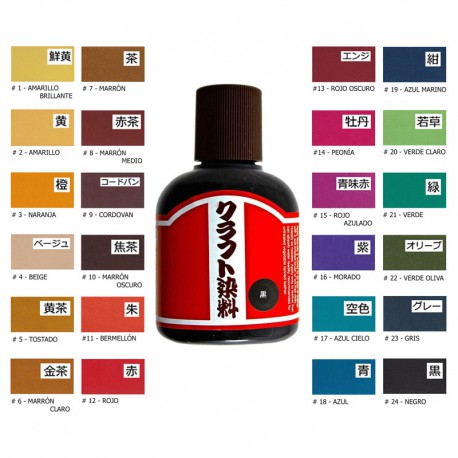 Tintes al agua / Craft Dye  Japón 100ml  - Carta de colores